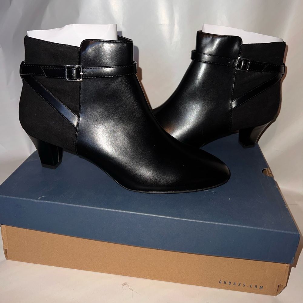 Brand New GH Bass Real Leather and Suede Heeled Ankle Boots
